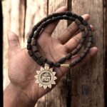 Shri Radha Name Brown Beads With Shri Radha Name Locket Original Tulsimala