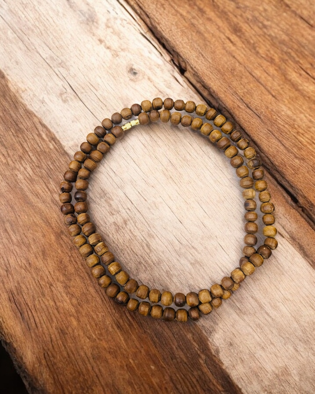 Photoroom_20251223_152839 2 Round Brown Pure Tulsi Mala - Image 1