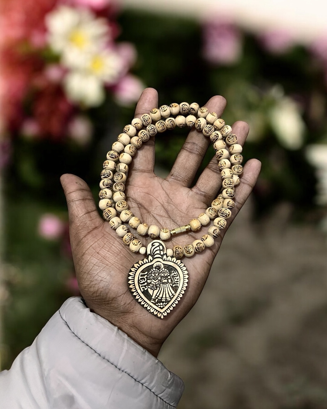 Photoroom_20251224_115705 Radha-Krishna Locket With Radha & Krishna Beads Pure Tulsimala - Image 1