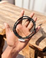 Original Silver Cover filled with Brajraj Pure Black Tulsimala (Men & Women)