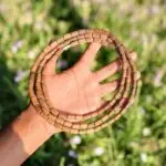 3 Round Brown Long Beads Pure Tulsimala