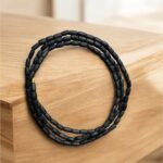 3 Round Black Pure Tulsi Mala