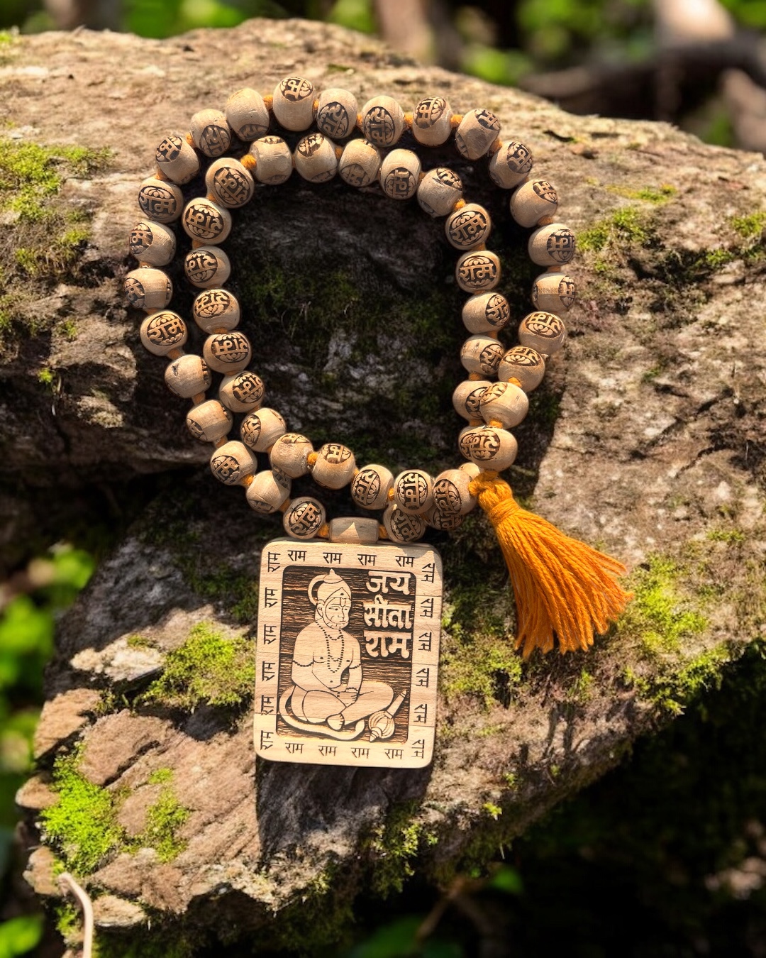 Photoroom_20260114_144723 Hanuman ji Locket And Ram Name Original Tulsimala - Image 1